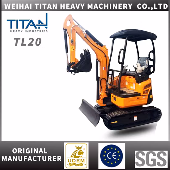 China Mini Excavator 2.0 Ton Small Digger Excavator Bagger Crawler with Yammar 3 Cylinder Water Cool Engine