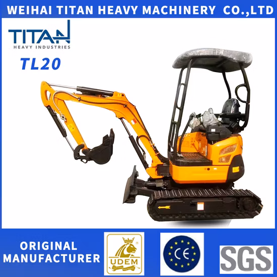 China Mini Excavator 2.0 Ton Small Digger Excavator Bagger Crawler with Yammar 3 Cylinder Water Cool Engine